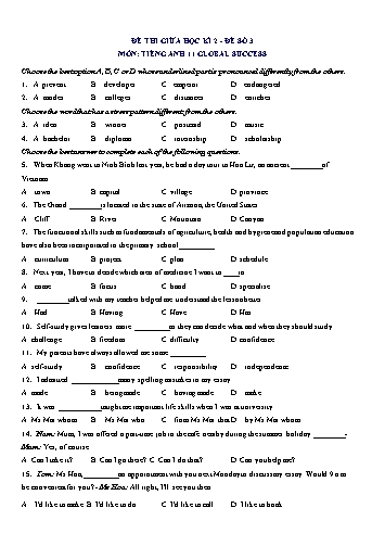 Đề thi giữa học kì 2 môn Tiếng Anh Lớp 11 (Global Success) - Đề số 3 (Có đáp án).pdf