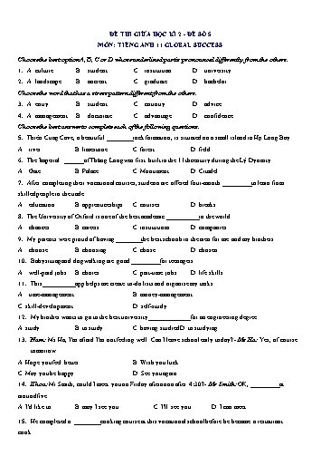 Đề thi giữa học kì 2 môn Tiếng Anh Lớp 11 (Global Success) - Đề số 5 (Có đáp án).pdf